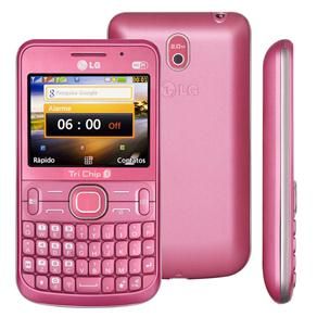 Celular Desbloqueado LG C398 Tri Chip Rosa com Câmera 3.0MP